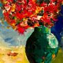 2 x Floral themed 8 x 10 and 10 x 10 inch acrylic paintings on canvas panel, varnished. Original art by seller. Image 2