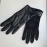 Black Leather & Suede Gloves with Bow Detail | Elegant Winter Accessories Image 3