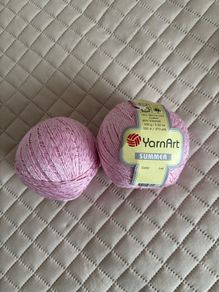 Pink Cotton and Viscose Yarn