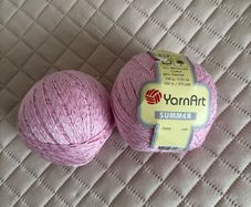Pink Cotton and Viscose Yarn