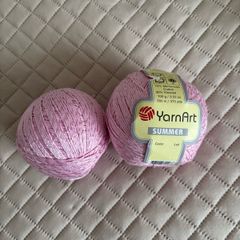 Pink Cotton and Viscose Yarn