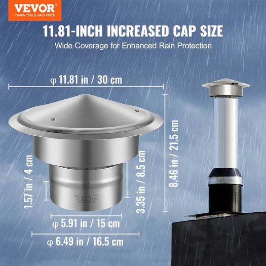 304 Stainless Steel Chimney Cap 152mm
