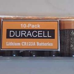 10 x Duracell CR123A Lithium Batteries HKC