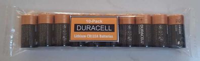 10 x Duracell CR123A Lithium Batteries HKC