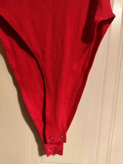 ZARA Red Ribbed Bodysuit Size S / EUR 36