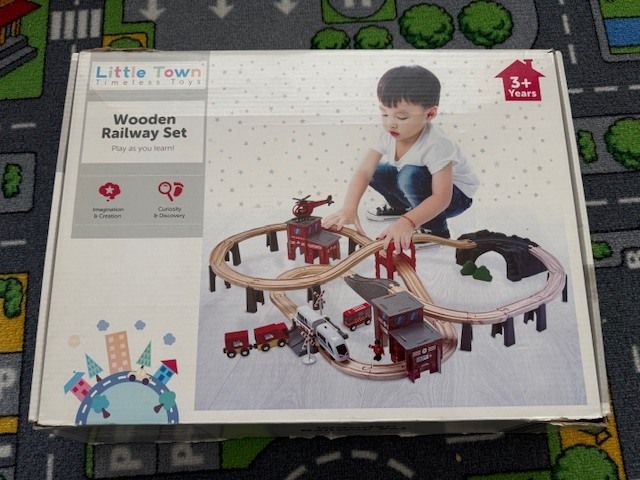 Kids Wooden Train Set