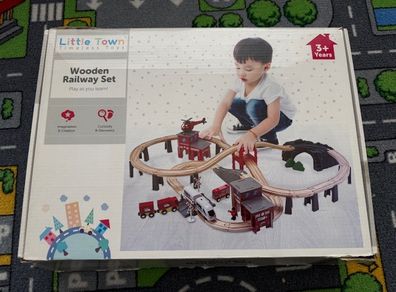 Kids Wooden Train Set