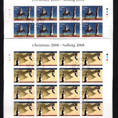 2008 Ireland Christmas Commemorative Stamps Sheetlet Plate 1A1A1A1A Fine Used with Dublin CDS cancel of 7th November 2008 (First day of issue)