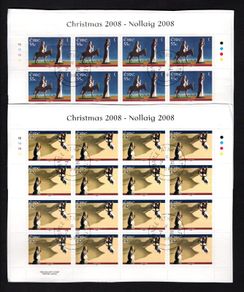 2008 Ireland Christmas Commemorative Stamps Sheetlet Plate 1A1A1A1A Fine Used with Dublin CDS cancel of 7th November 2008 (First day of issue)