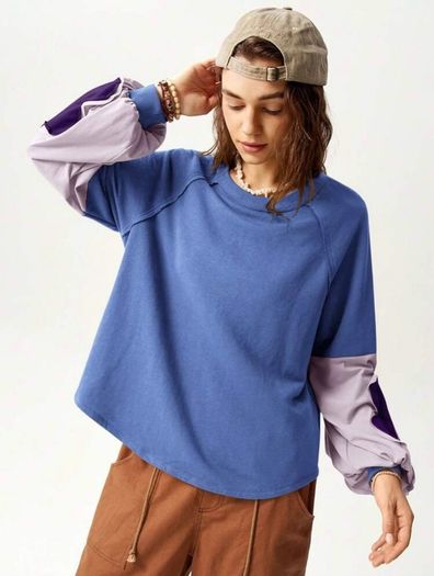 Fab Bohemela Blue Sweatshirt Size XL