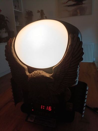 Vintage 1990 s Harley Davidson Iron Eagle Table Lamp AM FM Radio Alarm Clock