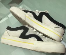 MSGM Low Top Canvas And Suede Trainers Size 8