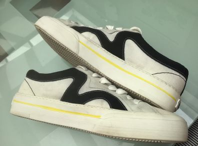 MSGM Low Top Canvas And Suede Trainers Size 8