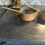 Set of Six Antique Copper brass Graduated Sauce Pans Image 2