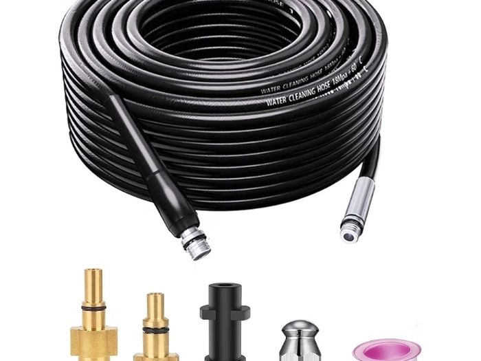 10m Drain Rods Flexible for Pressure Washer DCH01 Drain Cleaning Kit Compatible with Karcher Lavor Bosch Pressure Washer, Pressure Washer Accessories