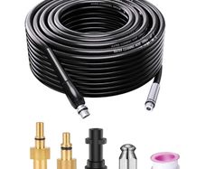 10m Drain Rods Flexible for Pressure Washer DCH01 Drain Cleaning Kit Compatible with Karcher Lavor Bosch Pressure Washer, Pressure Washer Accessories