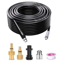 10m Drain Rods Flexible for Pressure Washer DCH01 Drain Cleaning Kit Compatible with Karcher Lavor Bosch Pressure Washer, Pressure Washer Accessories