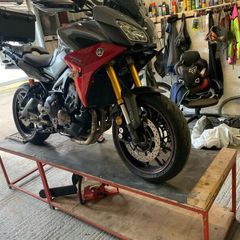 Motorcycle work bench loading ramp 3 padduch stand