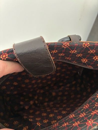 Leather, Wood and Weaving Handbag