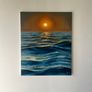 ORIGINAL OIL PAINTING Seascape on canvas, Ocean Sea Sunset Artwork, Seascape Wall Art Image 10