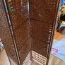 Large 4 Panel Woven Wicker Style Folding Room Divider Screen Image 3