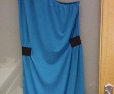 Worn Once, One Shouldered Teal Oasis Dress
