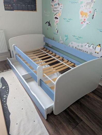 Kids Bed with Storage Drawer and Mattress, Cicero Toddler Bed (80x160cm)