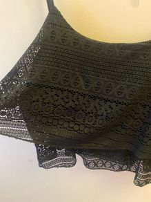 Black lacy crop top (size 16)