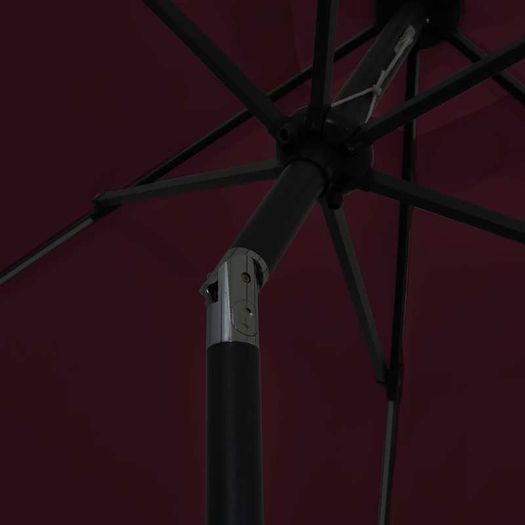 Parasol with LED Lights and Aluminium Pole 300 cm Bordeaux Red