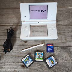 Nintendo DSi Arctic White Console with New USB Charger, 3 Great Games ,Clean