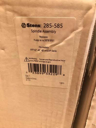 spindle New Stens Spindle Assembly compatible with/replacement for AYP 532192870 285-585 stens