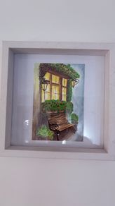Watercolour - Bench under window