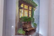 Watercolour - Bench under window