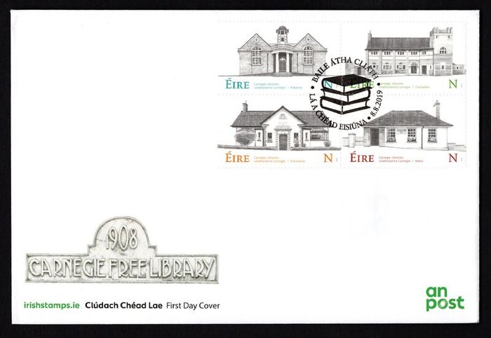 2019 Ireland Carnegie Libraries of Ireland Commemorative Stamps An Post First Day Cover (FDC)