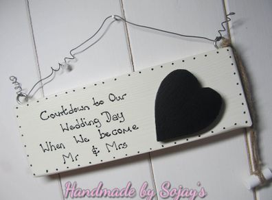 Countdown To Our Wedding Day Till We Become Mr & Mrs "Plaque"