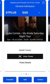 Luke Combs Tickets - Sunday 19th July (Standing Plus)