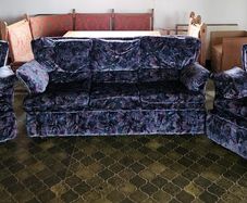 Three seater sofa and 2 armchairs