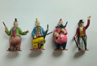 Vintage TIMPO TOYS Clown Band - Vintage Timpo Toys Hollowcast Metal Figures