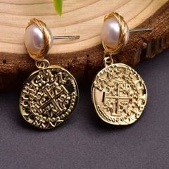 Gold plated Earrings fresh Water Pearl Ethnic Jewelry