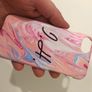 Personalised Iphone Pink Marble Phone Case Cover Full Wrap Print With Initials Image 4
