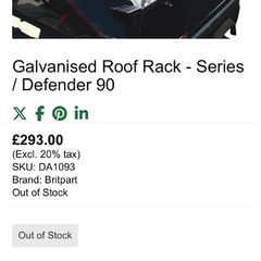Landrover Series 1, Series 2, Series 2A, Series 3 (SWB Models) & Defender 90 roof rack and ladder