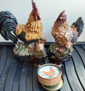 Cockerell and hen plus, around ten or 12 inches tall
