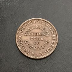 1834 Todd Burns & Co Drapers Farthing Token - Dublin Cork Limerick