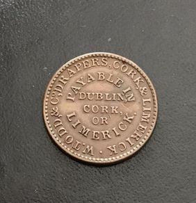 1834 Todd Burns & Co Drapers Farthing Token - Dublin Cork Limerick