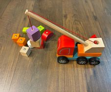 Toy Crane (wooden magnetic toy)