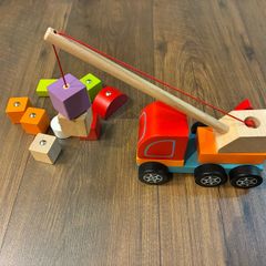 Toy Crane (wooden magnetic toy)