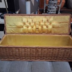 Wicker and Needlepoint Sewing basket
