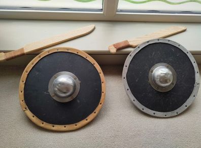 Hand made Wooden Viking Warrior Sword & Shield Fancy