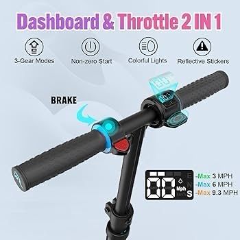 NEW SALE | Electric Scooter, 6.5'' Foldable Electric Scooter for Kids Ages 6-12, Up to 15 KM/H & 8 KM, LED Display, Colorful LED Lights, Lightweight Kids E Scooter