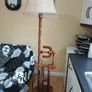 Vintage Mahogany Spinning Wheel Floor Lamp Image 7